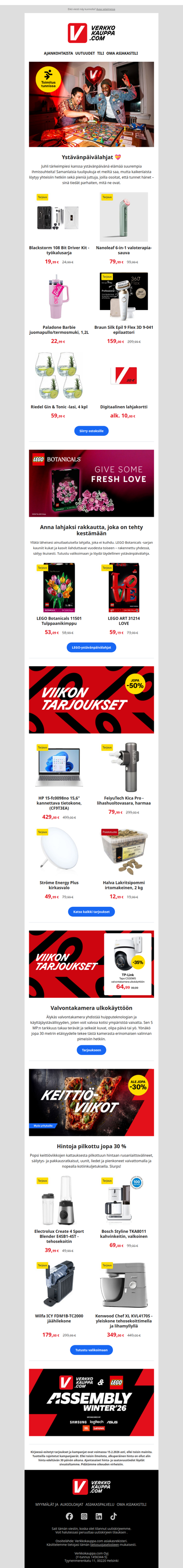 Löydä täydellinen lahja ystävänpäiväksi ❤️