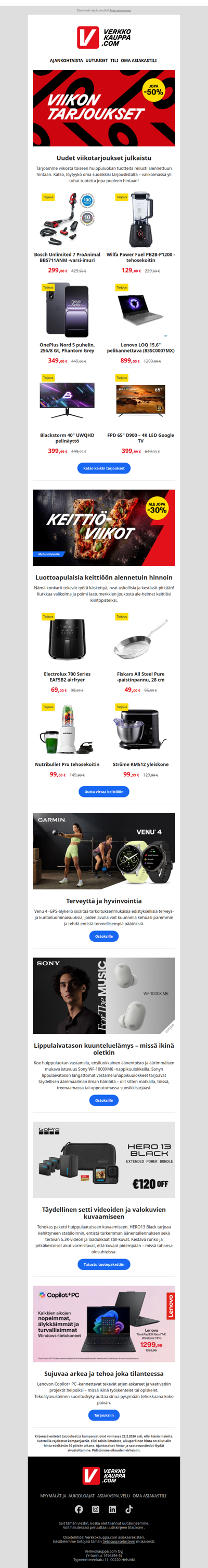 Yli tuhat tuotetta alennuksessa 🥳