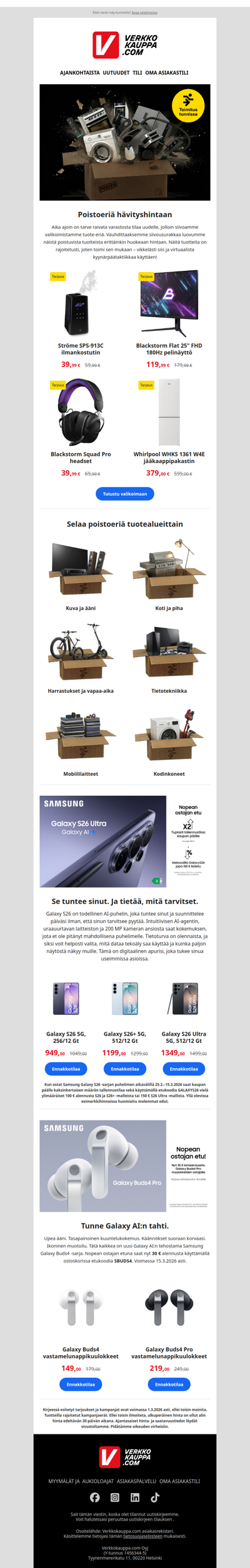 Poistoerät 🛒 Viimeisiä viedään