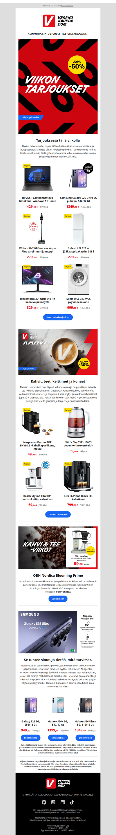 Viikon tarjoukset jopa -50%