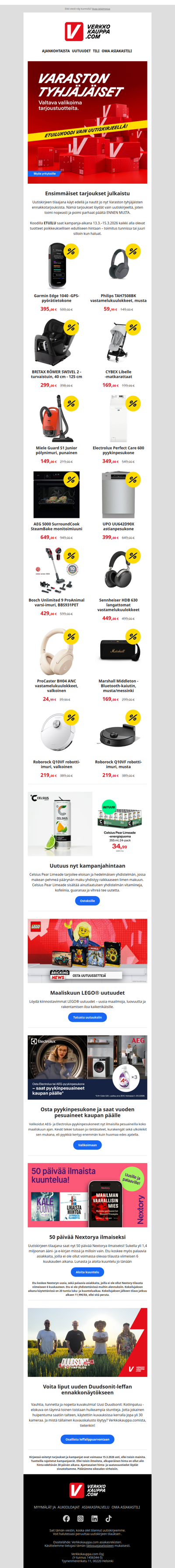 Etuilukoodi Varaston Tyhjäjäiset -tarjouksiin