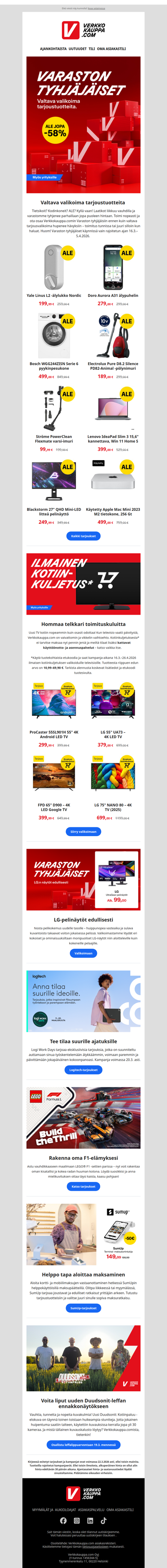 Varaston tyhjäjäiset – ALE jopa -58%