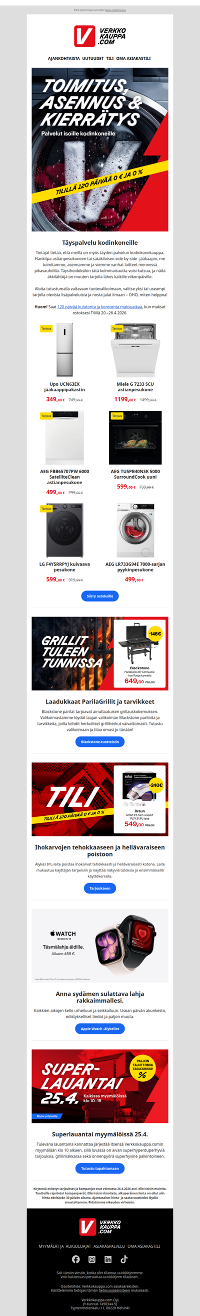 Tilillä 120 päivää kulutonta ja korotonta maksuaikaa