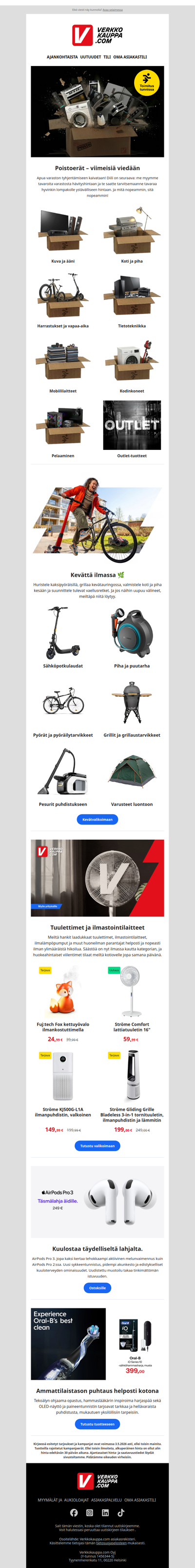 Poistoeriä hävityshintaan 🛒