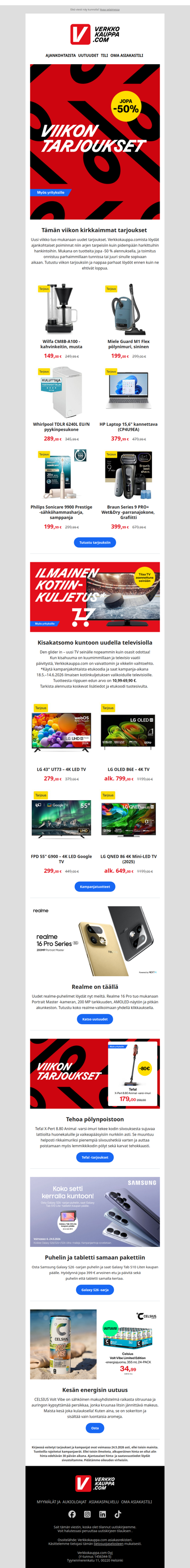 Uudet viikon tarjoukset jopa -50 % 🔥
