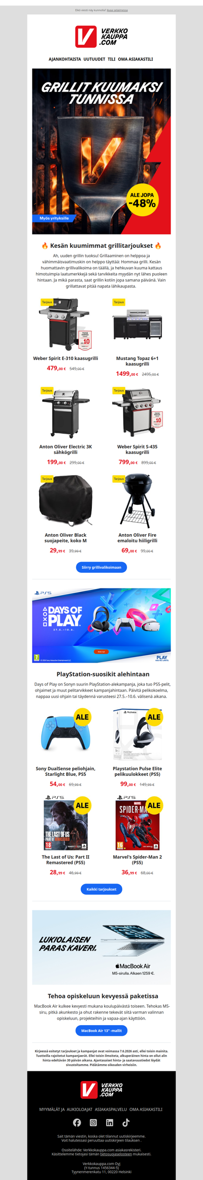 Grillikauden kuumin tarjouskattaus 🔥