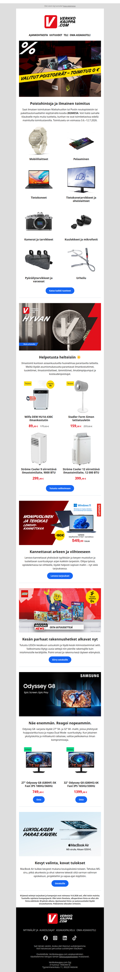 Poistoeriä ilmaisella toimituksella 😎