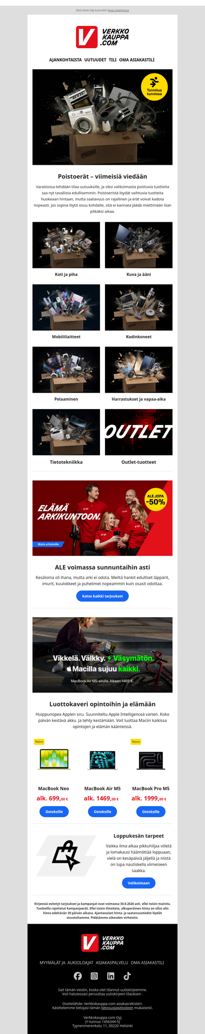 Poistoeriä hävityshintaan 🛒