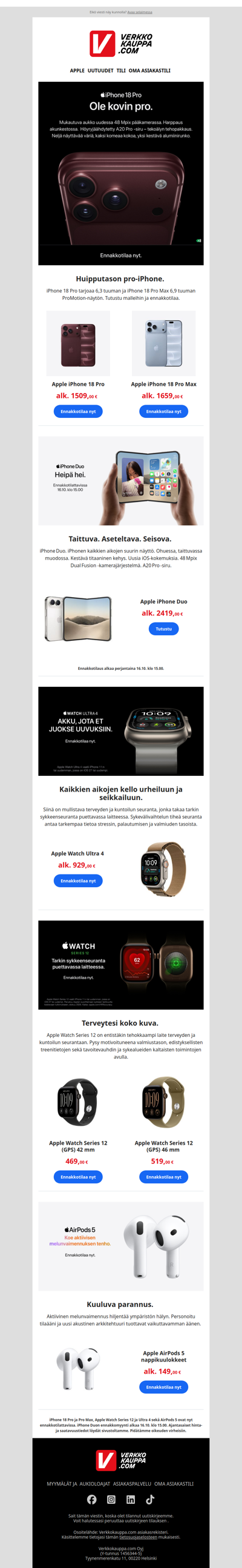 Apple uutuudet nyt ennakkotilattavissa