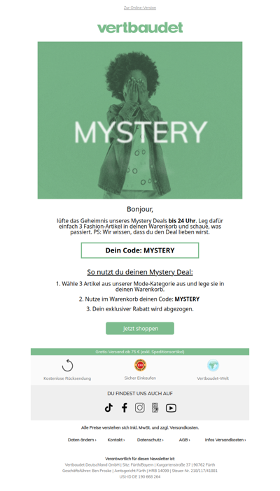 Pssst, nur bis Mitternacht: Dein Mystery-Deal 🤫