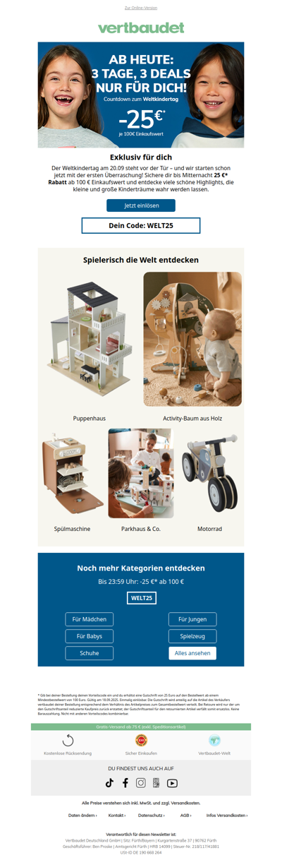 Los geht's: -25 € für dich 🎈