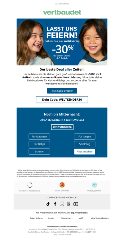 Bis 23:59 Uhr: -30% & Gratis-Versand 😍