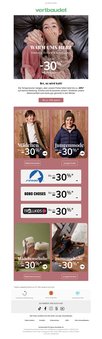 Bis zu -30 % auf Mode & Schuhe