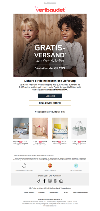 Heute: Gratis-Versand für dich 👋