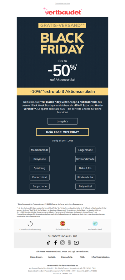 Bis zu -60% und Gratis-Versand 🖤
