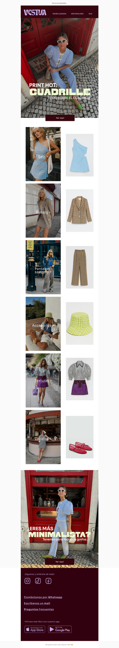 El print más hot del momento: cuadrillé 🔥