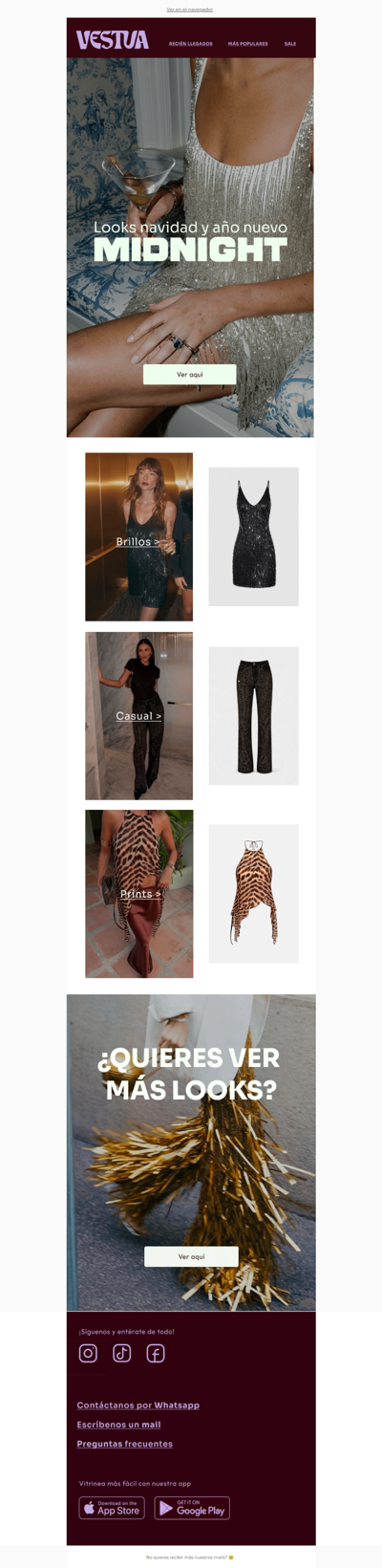 Looks Midnight para brillar en Navidad y Año Nuevo