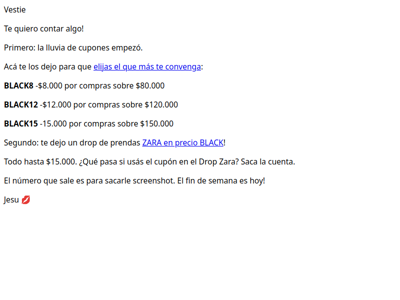 LLEGÓ LA LLUVIA DE CUPONES