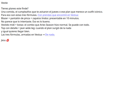 Espera, ¿tienes planes este finde?