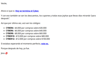 Menos de 24hrs Cyber!!