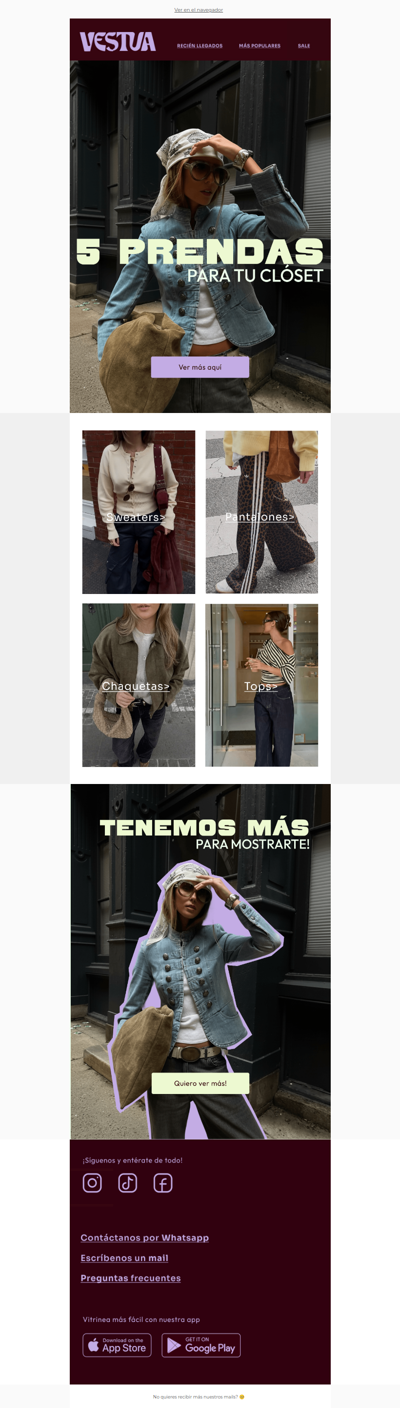 5 prendas, semana resuelta