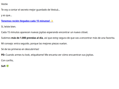 El secreto mejor guardado de Vestua