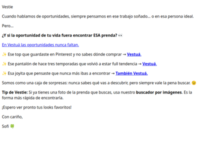 Y si la oportunidad de tu vida… era una prenda?