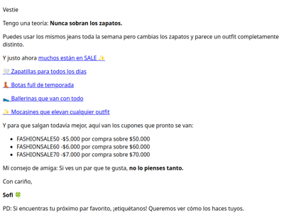 Los zapatos no esperan, ¡y menos en SALE!