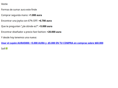 Este finde se farmea aura