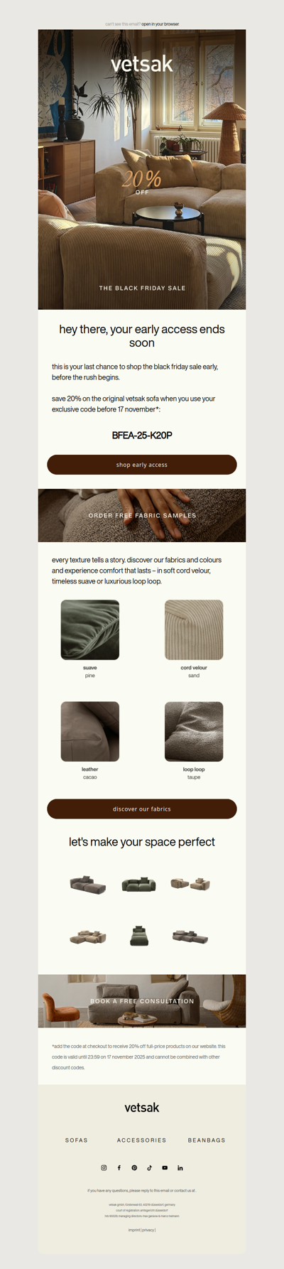 last chance for your 20% early access