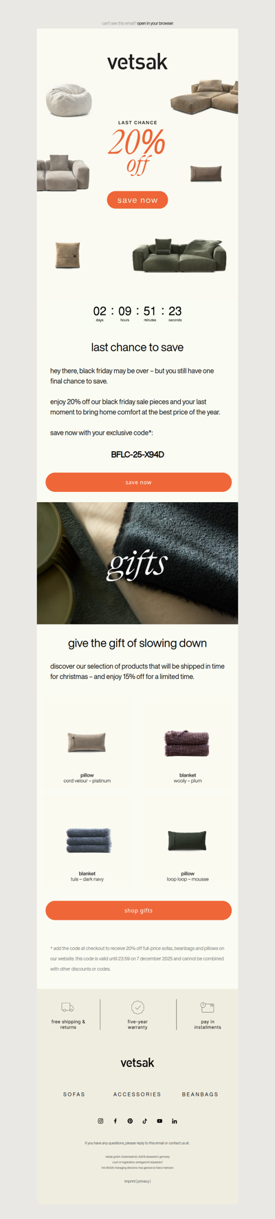 final call: save 20% today 🔥