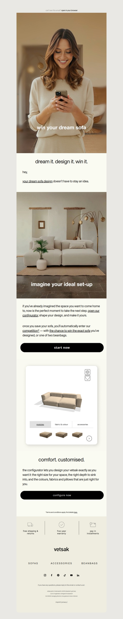 win your dream sofa!