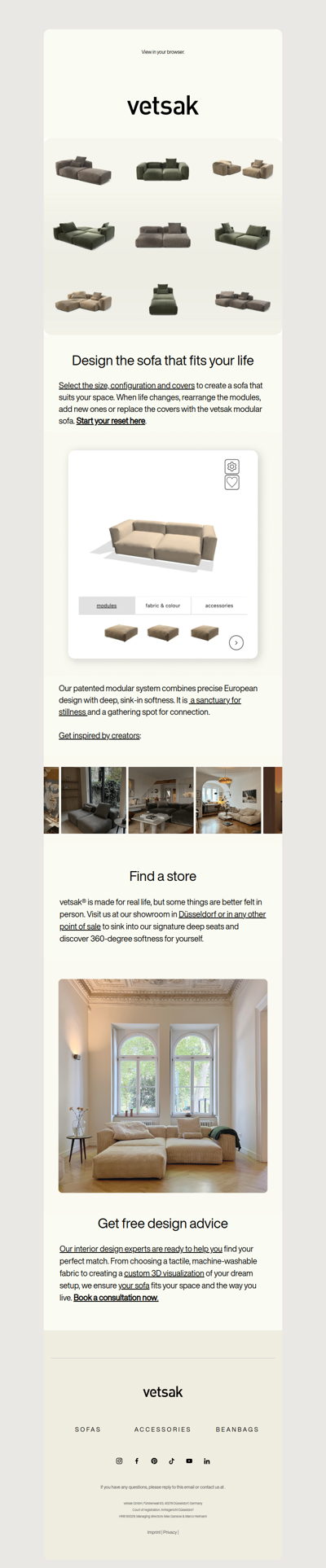 Design your dream sofa today.