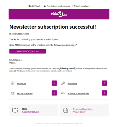 You have been successfully subscribed to our newsletter!