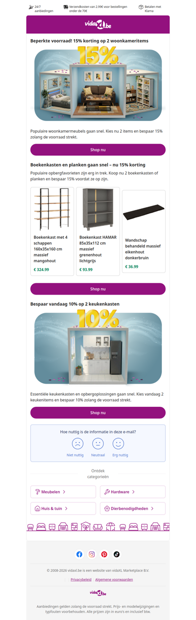 Kies nu 2 items en bespaar voordat de voorraad op is