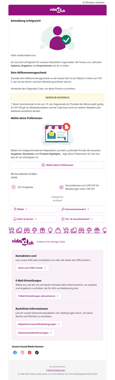 Sie haben unseren Newsletter erfolgreich abonniert!