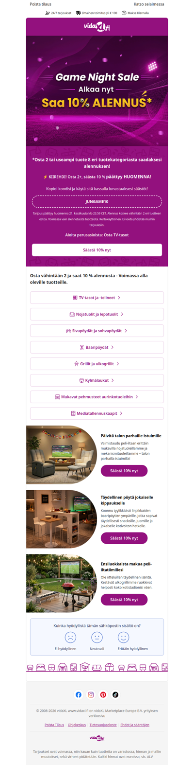 Viikonloppuale: Osta 2+, säästä 10 % | Päivitä peli-iltasi kokoonpano!