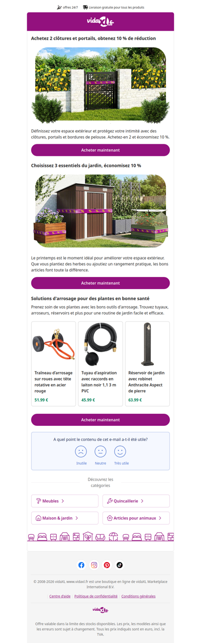 Profitez jusqu'à 10 % d'économies cette saison