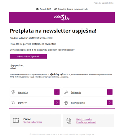 Uspješno ste se prijavili za naš newsletter!