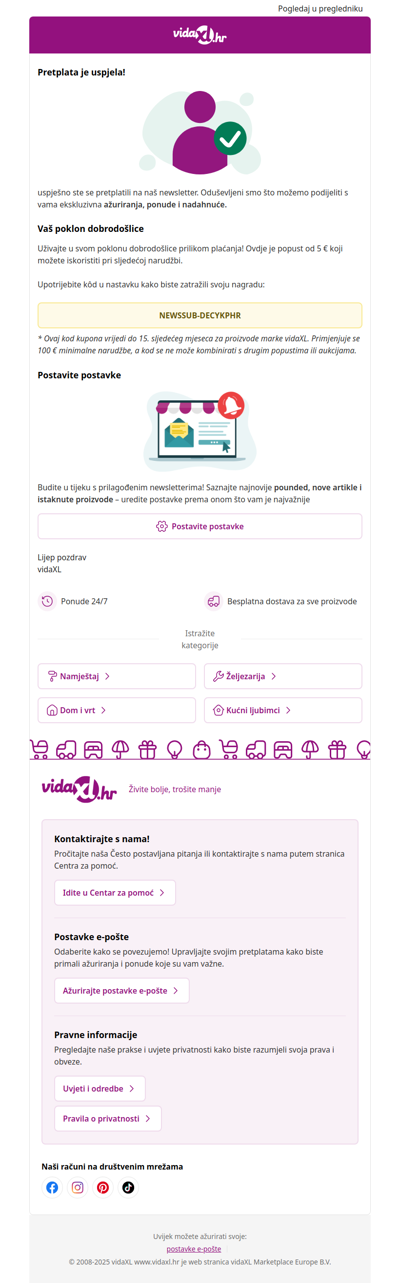 Uspješno ste se prijavili za naš newsletter!