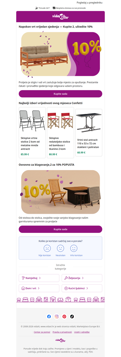 🌿 Vaše vrtno mjesto vas čeka: Uštedite 10% pri kupnji 2!