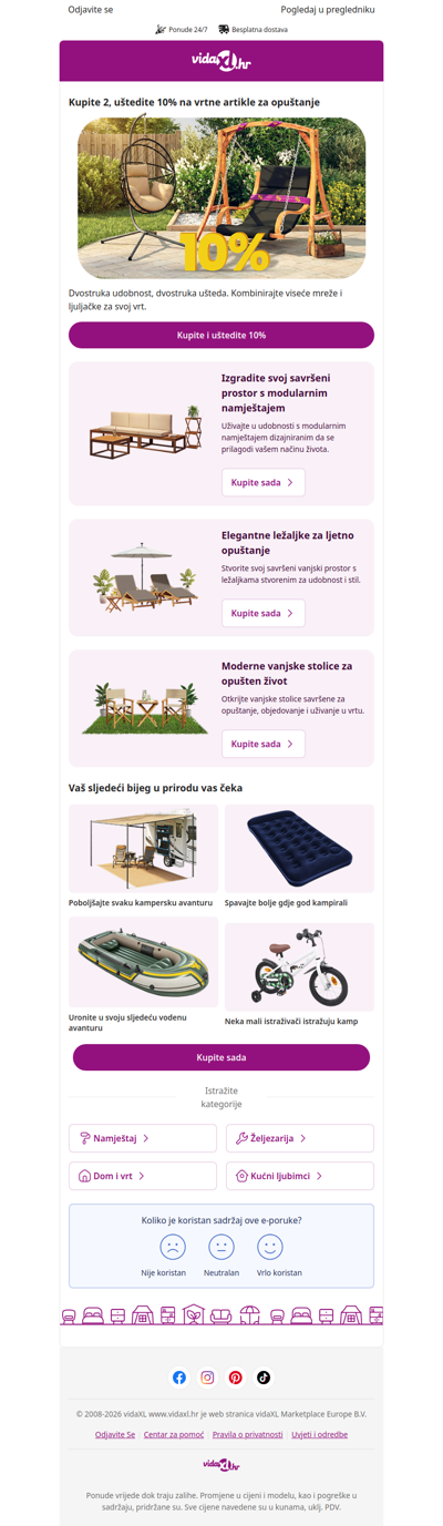 Vaš bijeg u prirodu + Kupite 2 i uštedite 10% na visećim mrežama i ljuljačkama!