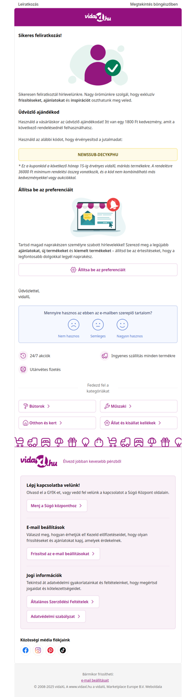 Sikeresen feliratkozott hírlevelünkre!