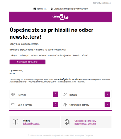 úspešne ste sa prihlásili na odoberanie nášho newslettera!