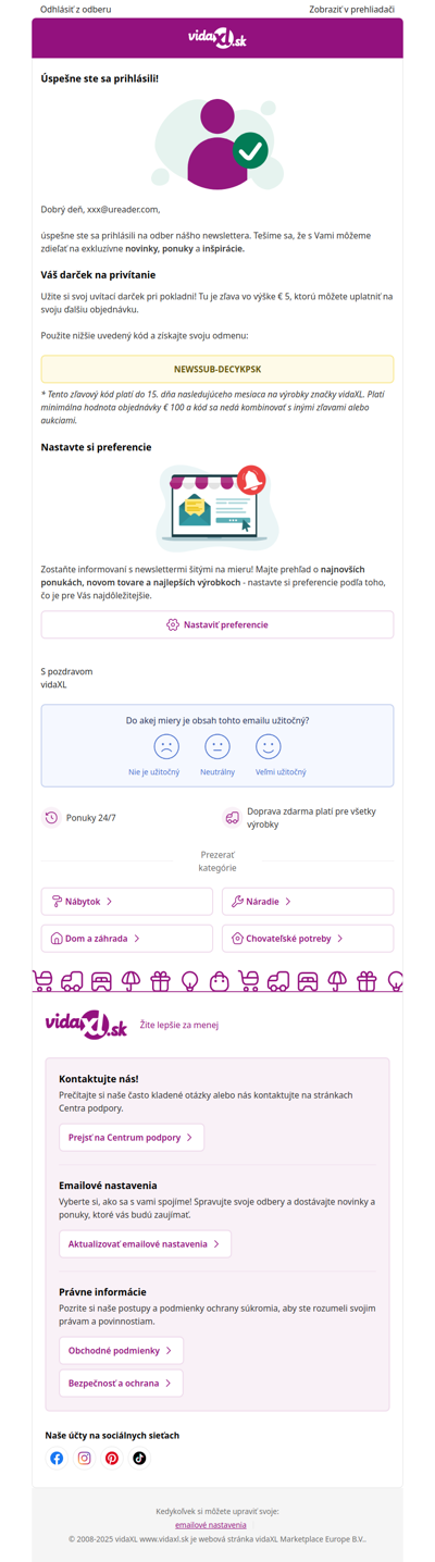 úspešne ste sa prihlásili na odoberanie nášho newslettera!