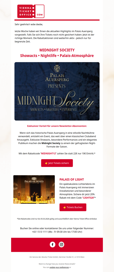 ✨ Exklusiver Reminder: Palais-Highlights mit Vorteil sichern