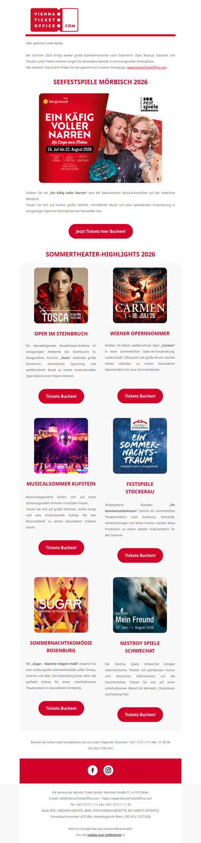 Festspiele & Sommertheater 2026 in Österreich – jetzt Tickets sichern🎟️