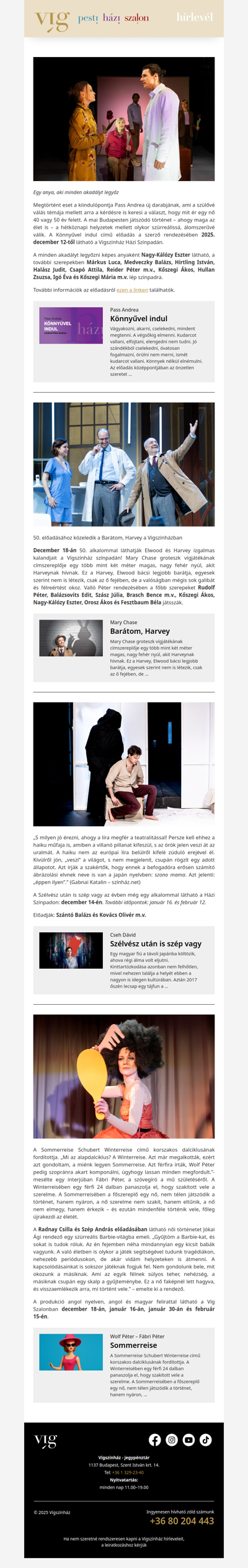 Könnyűvel indul bemutató a Vígszínház Házi Színpadán