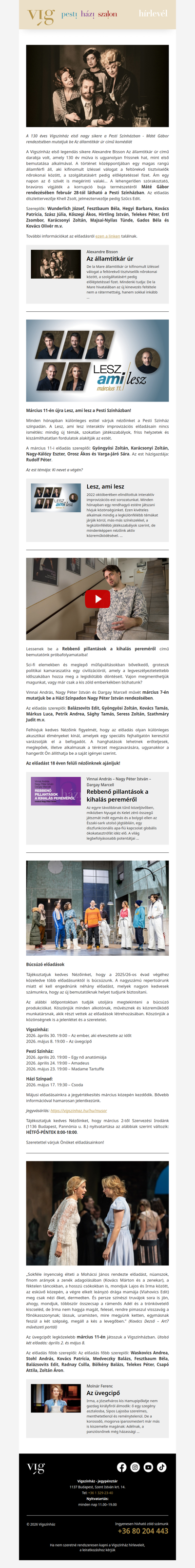 Az államtitkár úr bemutató a Pesti Színházban