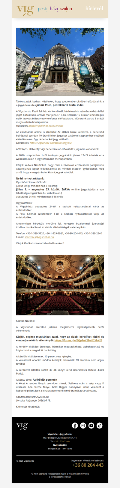 Indul a szeptember-októberi jegyértékesítés